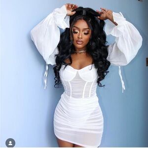 Oh Polly Elegant White Off-Shoulder Dress